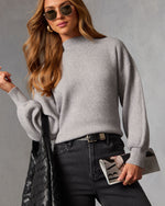 Heather Grey % Amsterdam Mock Neck Sweater-1