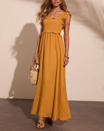 Resort Romance Ruffle Trim Maxi Dress