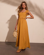 Resort Romance Ruffle Trim Maxi Dress