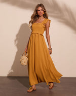 Resort Romance Ruffle Trim Maxi Dress
