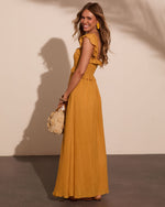 Resort Romance Ruffle Trim Maxi Dress
