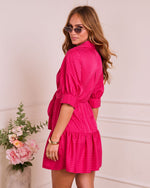 Adonie Striped Front Tie Mini Shirt Dress