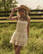 Playful Mirage Tiered Lace Romper