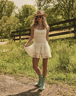 Playful Mirage Tiered Lace Romper