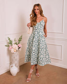 Airy Wisteria Floral Midi Dress