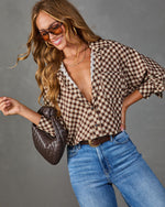 Good Call Plaid Button Down Blouse