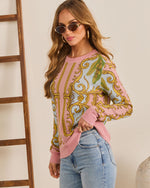 Velera Abstract Novelty Print Sweater