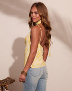 Spotted Sun Animal Print Neck Scarf Top