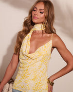 Spotted Sun Animal Print Neck Scarf Top