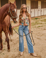 Washed Wishes Super Stretch Mid Rise Flare Leg Jeans