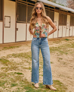 Washed Wishes Super Stretch Mid Rise Flare Leg Jeans