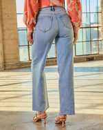 Light Wash % VICI Icon Super Stretch High Rise Straight Jeans-4