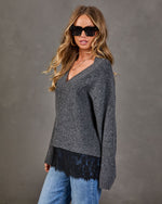 Vanna Knit Lace Trim Sweater