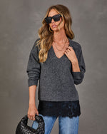 Vanna Knit Lace Trim Sweater