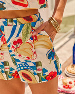 Fruit Stand Summer Novelty Print Shorts