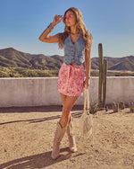 Bandana Breeze Paisley Waist Tie Mini Skirt