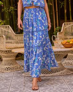 Wild Whimsy Floral Print Maxi Skirt