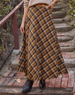 Woodland Plaid Midi Skirt