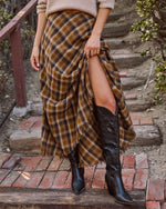 Woodland Plaid Midi Skirt
