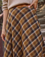 Woodland Plaid Midi Skirt
