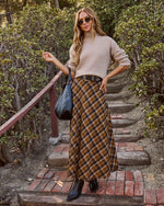 Woodland Plaid Midi Skirt