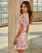 Passing Petals Floral Applique Mini Dress