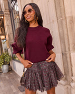 Between Mornings Pleated Floral Mini Skort