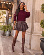 Between Mornings Pleated Floral Mini Skort