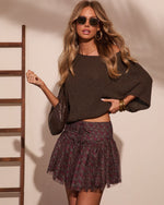 Between Mornings Pleated Floral Mini Skort