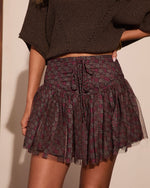 Between Mornings Pleated Floral Mini Skort