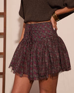 Between Mornings Pleated Floral Mini Skort