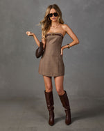 Bevie Belted Plaid Mini Dress