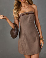 Bevie Belted Plaid Mini Dress