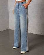 Romanah Rigid Denim Combo Sweatpants