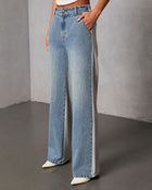 Romanah Rigid Denim Combo Sweatpants