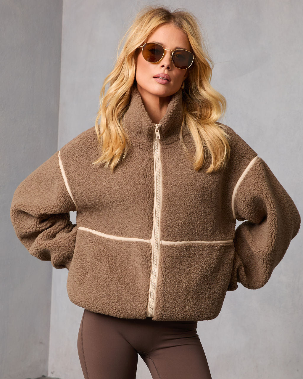 Chill Whispers Contrast Trim Shearling Jacket – VICI