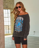 Detroit Lions Fleece Off the Shoulder Graphic Sweatshirt