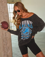 Detroit Lions Fleece Off the Shoulder Graphic Sweatshirt