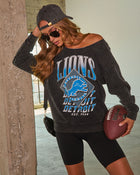 Detroit Lions Fleece Off the Shoulder Graphic Sweatshirt
