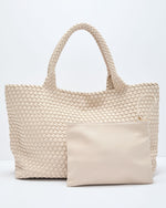 Ivory % At My Side Woven Leather Tote With Insert-3