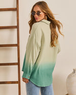 Sage Multi % Hartlie Water Color Button Down Top-4