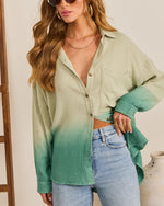 Sage Multi % Hartlie Water Color Button Down Top-1