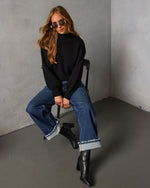 Black % Amsterdam Mock Neck Sweater-6