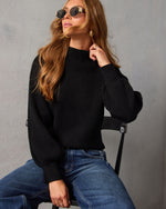 Black % Amsterdam Mock Neck Sweater-5