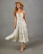 Desert Daisy Floral Cut Out Maxi Dress