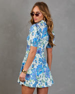 Bluebell Bloom Paisley Floral Mini Shirt Dress