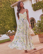 Dance Of Daisies Pleated Floral Maxi Dress