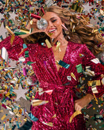 Party Pulse Wrap Sequin Mini Dress