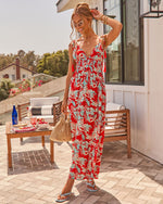 Dreamy Coast Tropical Print Maxi Dress
