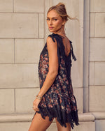 Analie Patchwork Lace Trim Babydoll Mini Dress